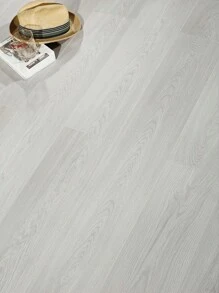 1入組91.4cm*15.2cm*0.2cm自粘PVC地板膜，適用於家居、客廳、臥室、辦公室。2mm防水、耐磨，加厚塑料地磚 - 淺灰色 - 查看 5