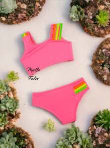 Bikini De Lujo De Moda Para Niñas En La Playa - Rosa - Ver 1