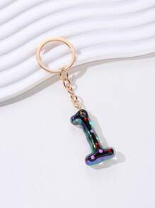 Cartoon Digit Design Acrylic Keychain Charm For Bag - Yellow - View 7