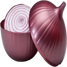1 Pieza Recipiente De Almacenamiento De Cebolla, Caja De Conservación De Alimentos En Forma De Cebolla Clásica Para Mantener Los Alimentos Frescos - Morado - Ver 5