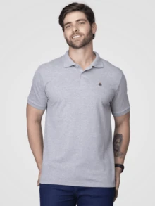 Men Polo Shirts - Branca, Azul, Chumbo, Cinza e Preta - 查看 4