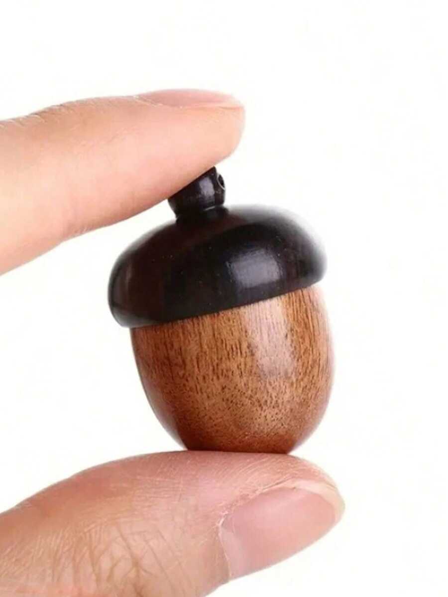 黑胡桃木和橡子可擰下 Diy 掛件鑰匙扣汽車裝飾掛件,木製製藥盒迷你檀香救援木製藥盒,便攜式密封罐戶外感恩節禮物,聖誕禮物,聖誕配件,聖誕裝飾