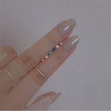 1pair 925 Sterling Silver Small Colored Diamond Single Dumbbell Stud Earrings Suitable For Women's Daily Wear