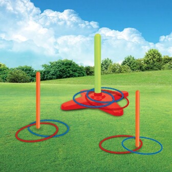 3-Ring Toss Game Set With 1 Base And 8 Plastic Rings, Fun Gift For Party Games, Holiday Season, Valentine's Day, New Year