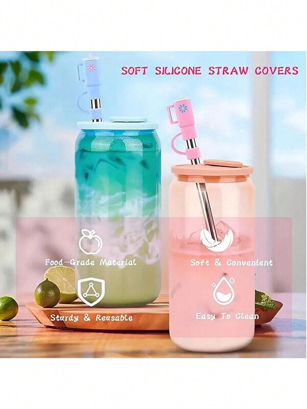 6 piezas Tapas de silicona para pajitas, tapas para botellas de 40oz, mini tapas para pajitas de 10mm para vasos con pajitas, accesorios de cocina, accesorios para vasos, suministros para fiestas, vuelta al colegio, colores aleatorios