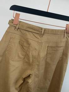 Pantalones De Sarga Con Cintura Elástica, Pantalones Importados De China - Marrón - Ver 2