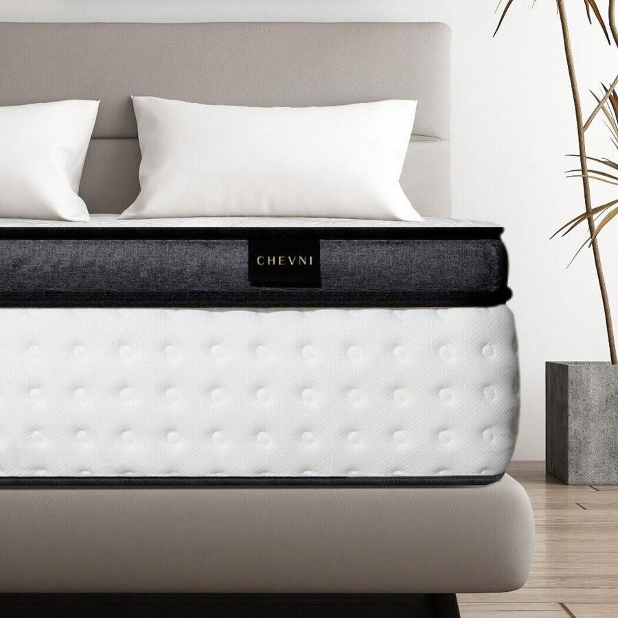 CHEVNI 12" Twin Full Qeen King Mattress Gel Memory Foam Spring Hybrid Mattress In A Box - White - View 1