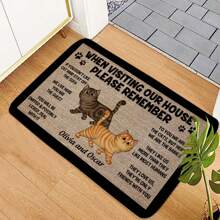 1入組卡通懶洋洋貓印花寵物門口墊，防滑吸水，可水洗，適用於狗/貓房，不同大小和款式的室內寵物墊，可用於寵物愛好者的家居裝飾，防潮保護。 - 彩色 - 查看 3