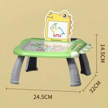 1 件装绿色恐龙磁性绘图板拼图绘图板带触控笔，适合儿童、成人派对游戏，适合万圣节/圣诞节/感恩节 - 綠色 - 查看 4