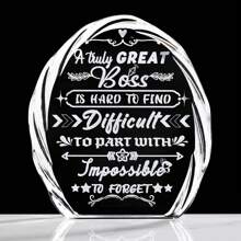 Best Boss Gifts For Women Men Crystal Office Keepsake Gifts For Boss Lady, Boss Day Birthday Retirement Going Away Gifts For Boss - Trong sáng - Xem 1
