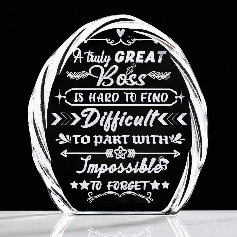 Best Boss Gifts For Women Men Crystal Office Keepsake Gifts For Boss Lady, Boss Day Birthday Retirement Going Away Gifts For Boss - Trong sáng - Xem 1