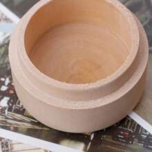 Round Wooden Storage Boxes Ring Box Vintage decorative Natural Craft Jewelry box Case Wedding Accessories - Beige - View 11