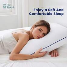 TEXSTEAD 1 Gối Ngủ Chất Lượng Khách Sạn Với Lớp Lông Vũ Mềm Cao Cấp Thay Thế Cho Người Nằm Ngửa, Nằm Úp Hoặc Nằm Nghiêng, Bộ Đồ Giường, Ruột Gối - trắng - Xem 2