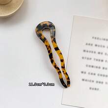 2入組醋酸乙酯製u型髮夾,波浪造型的女士髮飾