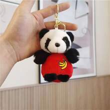 1pc Cartoon Panda Keychain Simulation Panda Stuffed Plush Toy For Kids, Gift - Multicolor - View 3