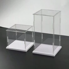 1pc Assemble Transparent Acrylic Display Box For Collectibles Storage And Organization, Substitution Of Glass Box (30x30x30cm; 12x12x12 Inches) - White - View 1