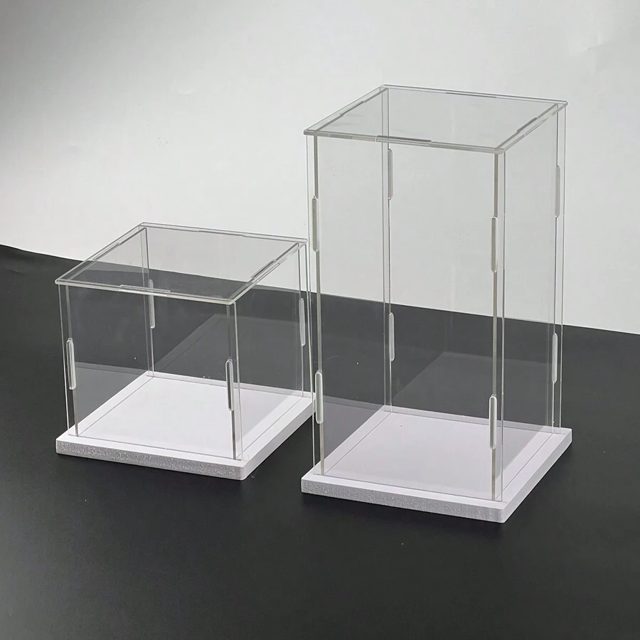 1pc Assemble Transparent Acrylic Display Box For Collectibles Storage And Organization, Substitution Of Glass Box (30x30x30cm; 12x12x12 Inches) - White - View 1