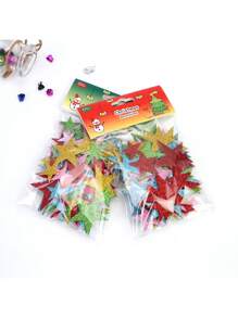 1包聖誕eva金色貼紙,適用於兒童diy,包括字母、星星、數字、心形和創意貼紙,可用於diy日記、派對裝飾 - 紅色 - 查看 4