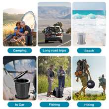 1pc Upgraded Portable & Retractable & Adjustable Height & Foldable & Mobile Toilet For Camping/car Use, Black - Black - View 4
