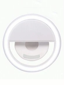 1 pieza Luz de selfie portátil, luz de anillo de selfie LED, luz de vídeo LED portátil regulable, para fotografía, selfie, grabación de vídeo, reuniones de zoom, entrevistas, transmisión en vivo, vlogs, reuniones familiares, fotografía de fiestas navideñas, para selfies a mano, actividades al aire libre - Blanco - Ver 1