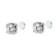 1pc/2pcs/6pcs Classic INS Zirconia Claw Clip-On Ear Rings, Magnetic Zirconia Earrings For Men & Women, No Piercing