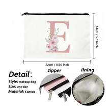字母e、f、g、h,印花送給媽媽、老師、朋友、護士的最佳禮物,化妝包,送給女性朋友的禮品袋,旅行紀念品,生日,情人節,婦女節派對,伴娘化妝品,母親節洗漱包 - 米色 - 查看 3