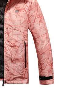 女款戶外滑雪外套秋冬寬鬆防風防水休閒運動外套 - 粉色 - 查看 5