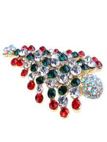 European And American New Christmas Tree Shaped Brooch, Creative Gift Decoration - Multicolor - View 2