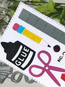 金屬碳鋼刀模/1 件壓花剪貼簿模切模板適用於 Diy 剪貼簿、書籤、相簿、裝飾卡製作 - 銀色 - 查看 7