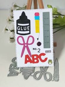 金屬碳鋼刀模/1 件壓花剪貼簿模切模板適用於 Diy 剪貼簿、書籤、相簿、裝飾卡製作 - 銀色 - 查看 5