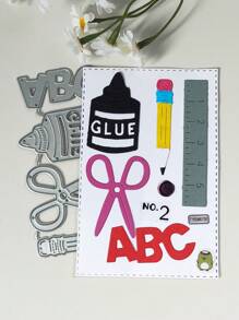 金屬碳鋼刀模/1 件壓花剪貼簿模切模板適用於 Diy 剪貼簿、書籤、相簿、裝飾卡製作 - 銀色 - 查看 4