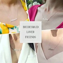 1 件訂製銀色 Andrea 名字項鍊,鍍白金,送給女士、女孩和兒童的個人化珠寶禮物