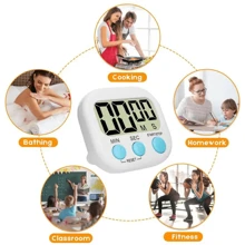 Timer Digital Cronometro de Cozinha Com Imã Temporizador Relógio - Multicolorido - Visão 4