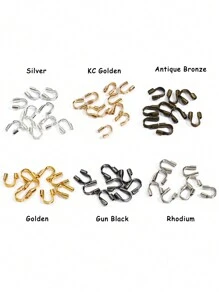 100 Uds Protectores De Alambre Protectores De Alambre Bucles Accesorios En Forma De U Cierres Conector Para Fabricación De Joyas - Multicolor - Ver 6