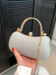 Của phụ nữ Túi xích Mùa hè Xu hướng mới Túi xách tay Chất lượng Kết cấu Toàn trận Mini Túi đeo chéo Túi đám tiệc Sườn xám - Bạc - Xem 7