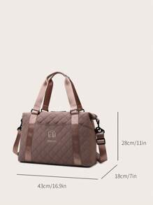 棕色行李收纳袋，轻便可折叠，加大，携带旅行周末和过夜包，周末包医院包返校旅行健身包露营巡航徒步旅行必备品返校夏季旅行包手提箱行李袋行李袋行李袋随身包大学包行李袋周末包假日冬季学校包学校配件学校用品 - 棕色 - 查看 10