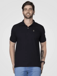 Men Polo Shirts - Branca, Azul, Chumbo, Cinza e Preta - 查看 5