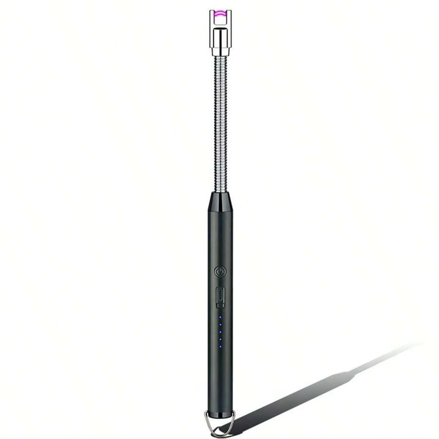 1支廚房煤氣爐長点火器,天然氣,可充電電子點火器,金屬軟管,家用弧形打火機工具