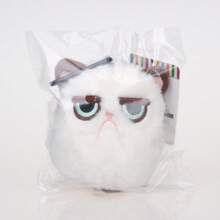 毛絨玩具背包飾品貓咪毛絨填充動物玩具12cm帶夾子 - 杏色 - 查看 4