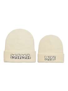 親子母親信封迷你帽子雙包裝 - 白色 - 查看 1