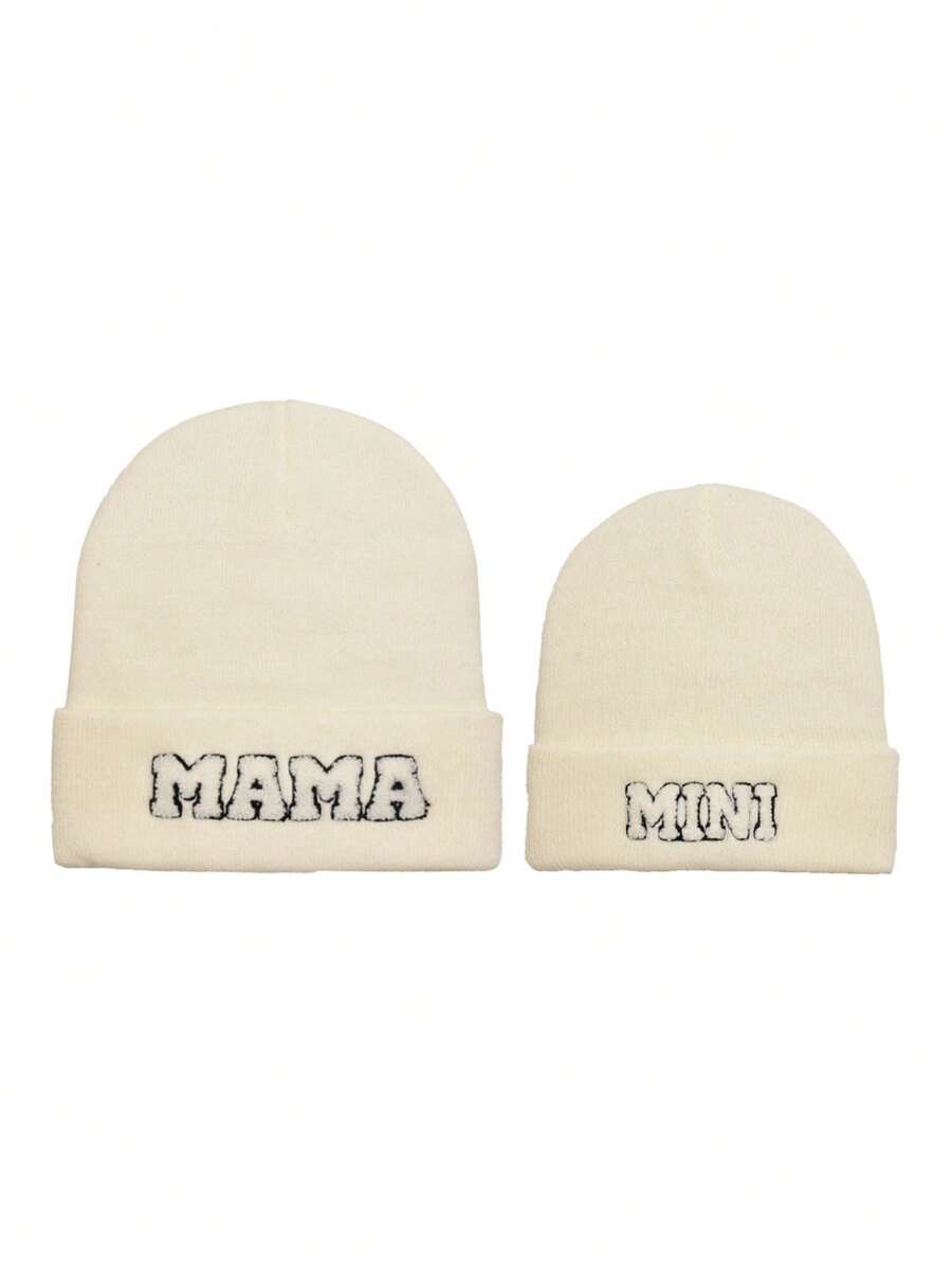 親子母親信封迷你帽子雙包裝 - 白色 - 查看 1