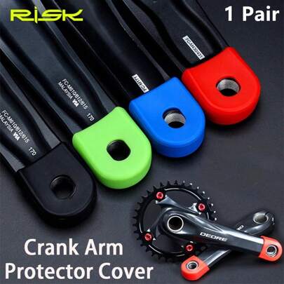 1 Pair Silicone Bicycle Crank Arm Protector Cover Mountain Road Bike Universal Crankset Protective Caps MTB Cycling Accessories