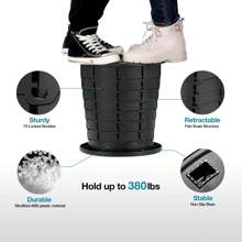 1pc Upgraded Portable & Retractable & Adjustable Height & Foldable & Mobile Toilet For Camping/car Use, Black - Black - View 6