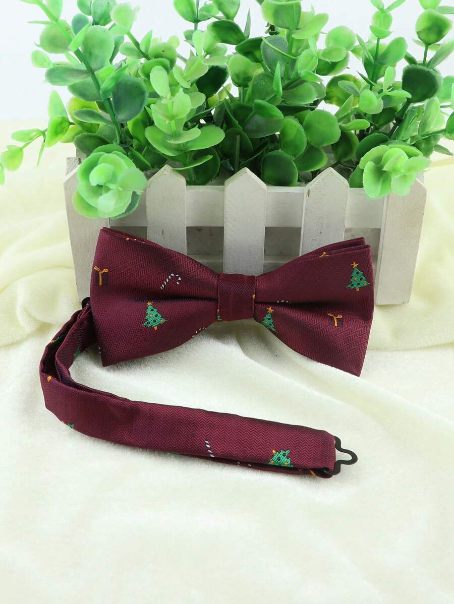 1 Miếng Nam Đỏ  , Xanh Và Màu xanh lá Màu sắc Cây thông noel , Ông già Noen Giáng sinh Qủa tặng Giới hạn Phiên bản Nơ thắt - Màu Đỏ Sâu - Xem 1