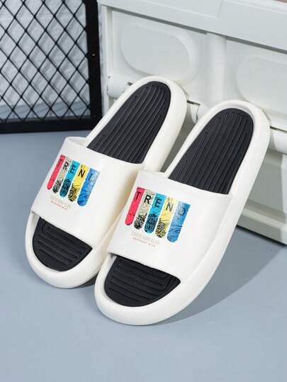 شبشب رجالي، جزء سفلي سميك ثنائي اللون، أنماط عصرية، داخلي/خارجي/منزلي/شاطئ كريك/أنشطة مائية. شبشب إيفا كاجوال خفيف الوزن وجيد التهوية