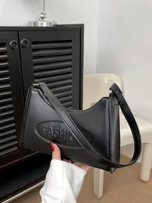 Màu thuần Dập nổi Python Hình  Rắn Felt Đơn giản Nhẹ Túi đeo vai - màu đen - Xem 1