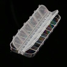 5pcs Transparent Nail Art Accessory Storage Box With Long Slots, 12 Compartments In Each Strip - 12-compartment storage box - View 1