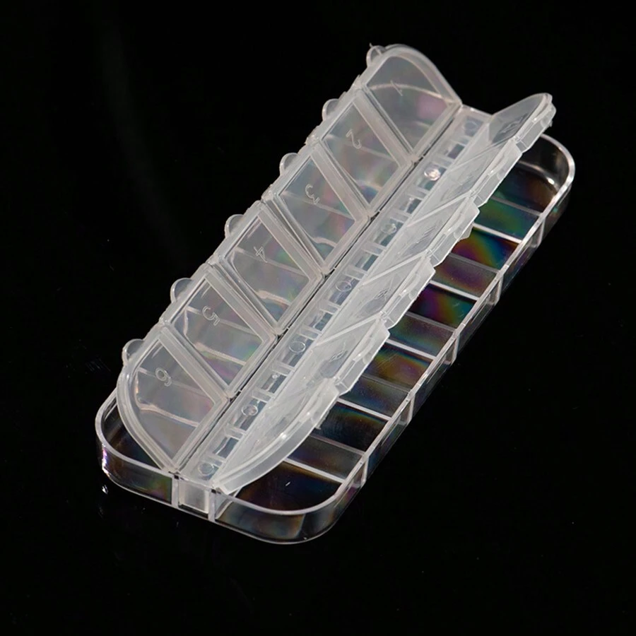 5pcs Transparent Nail Art Accessory Storage Box With Long Slots, 12 Compartments In Each Strip - 12-compartment storage box - View 1