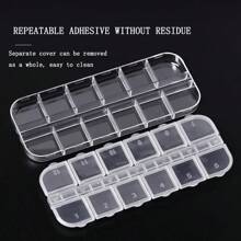5pcs Transparent Nail Art Accessory Storage Box With Long Slots, 12 Compartments In Each Strip - 12-compartment storage box - View 7