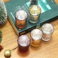 1 Peça Porta-velas Estilo Europeu Céu Estrelado, Castiçal De Decoração, Castiçal De Vidro Eletrochapado, Adequado Para Decoração De Casamento, Decoração De Restaurante Ocidental, Festival, Festa